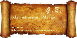 Günsberger Róza névjegykártya